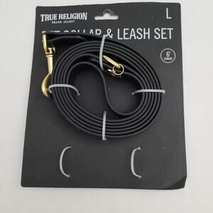 True Religion Pet Leash Set (6' Length) - Black/Gold Accents
